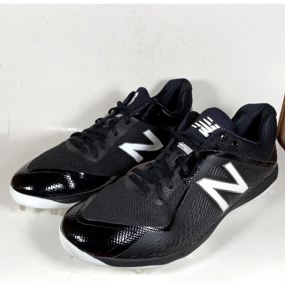 New Balance‎ Men's L4040 BK4 Black/White Metal Baseball Cleats Size 16